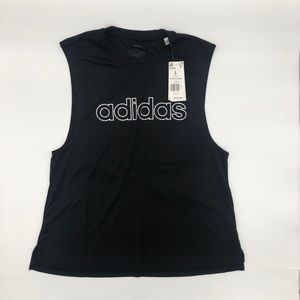 Adidas sleeveless shirt workout active large black